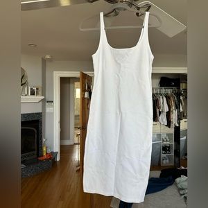 White Scoop Neck Maxi Dresss